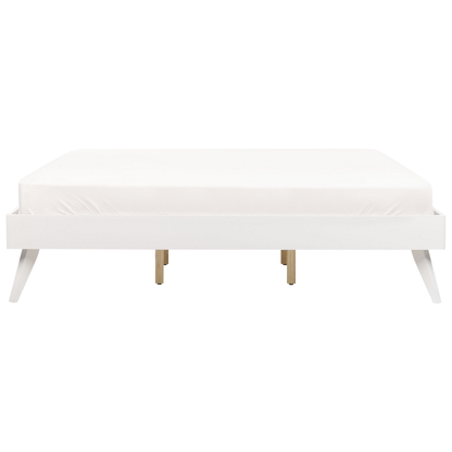 EU Super King White MDF Bed Frame Slatted Minimalist Scandinavian