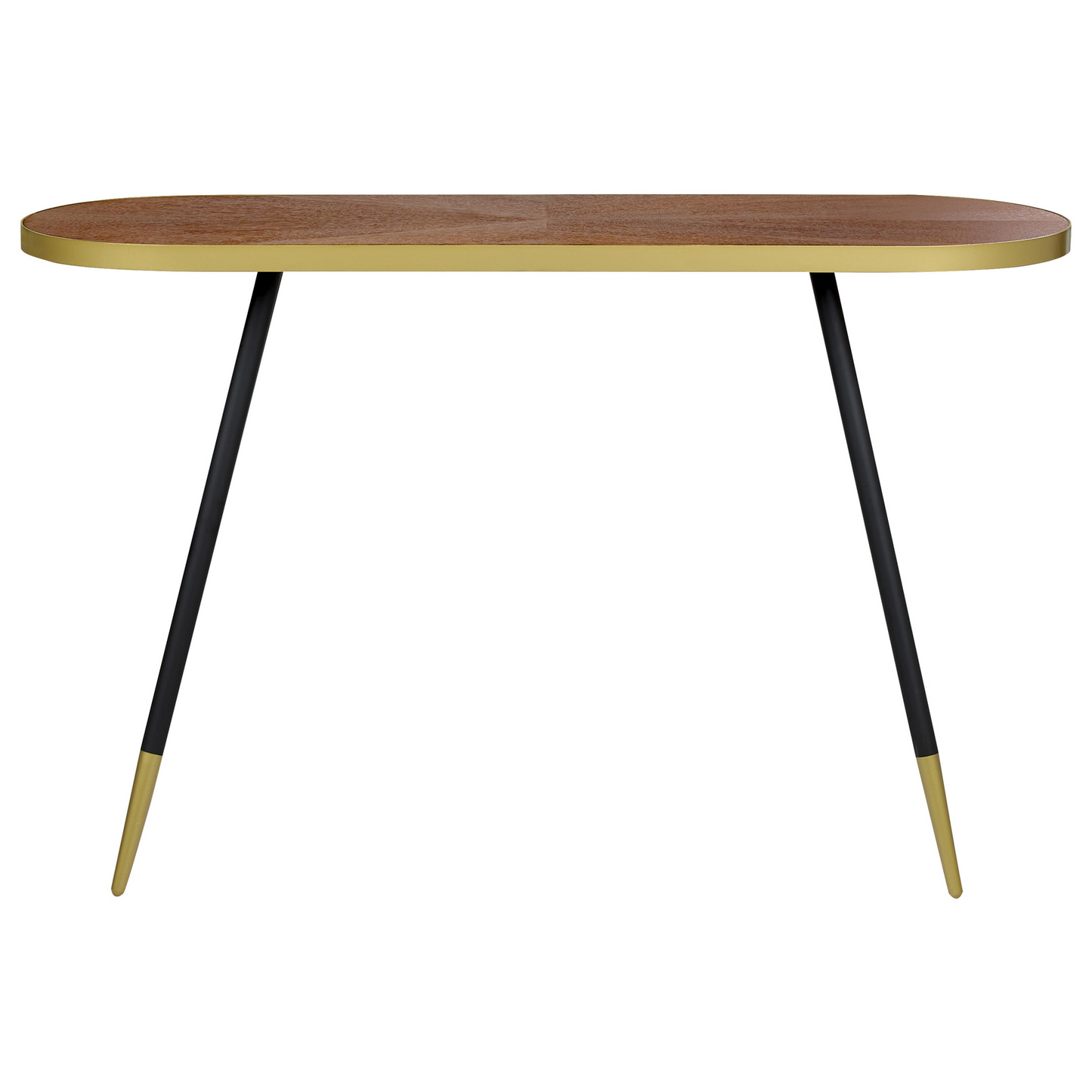 NovaLine Console Table Dark Ash Wood With Gold Base 120 x 41 cm For Living Room Hallway