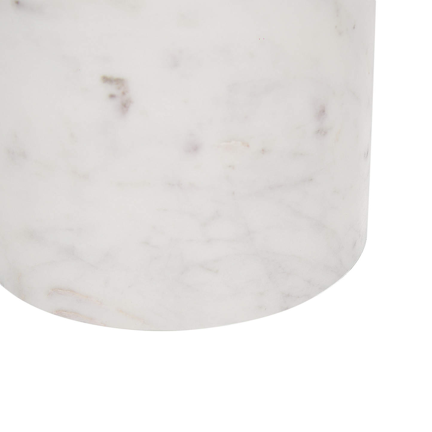 Round Side Table White Marble Base Gold Metal Top 36cm