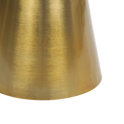 Side Table White Marble Top Gold Metal Base 35cm Round