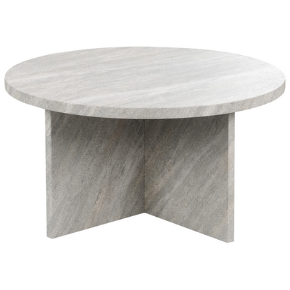 Nova Grey MDF Stone Veneer Coffee Table 80 Cm Classic Modern