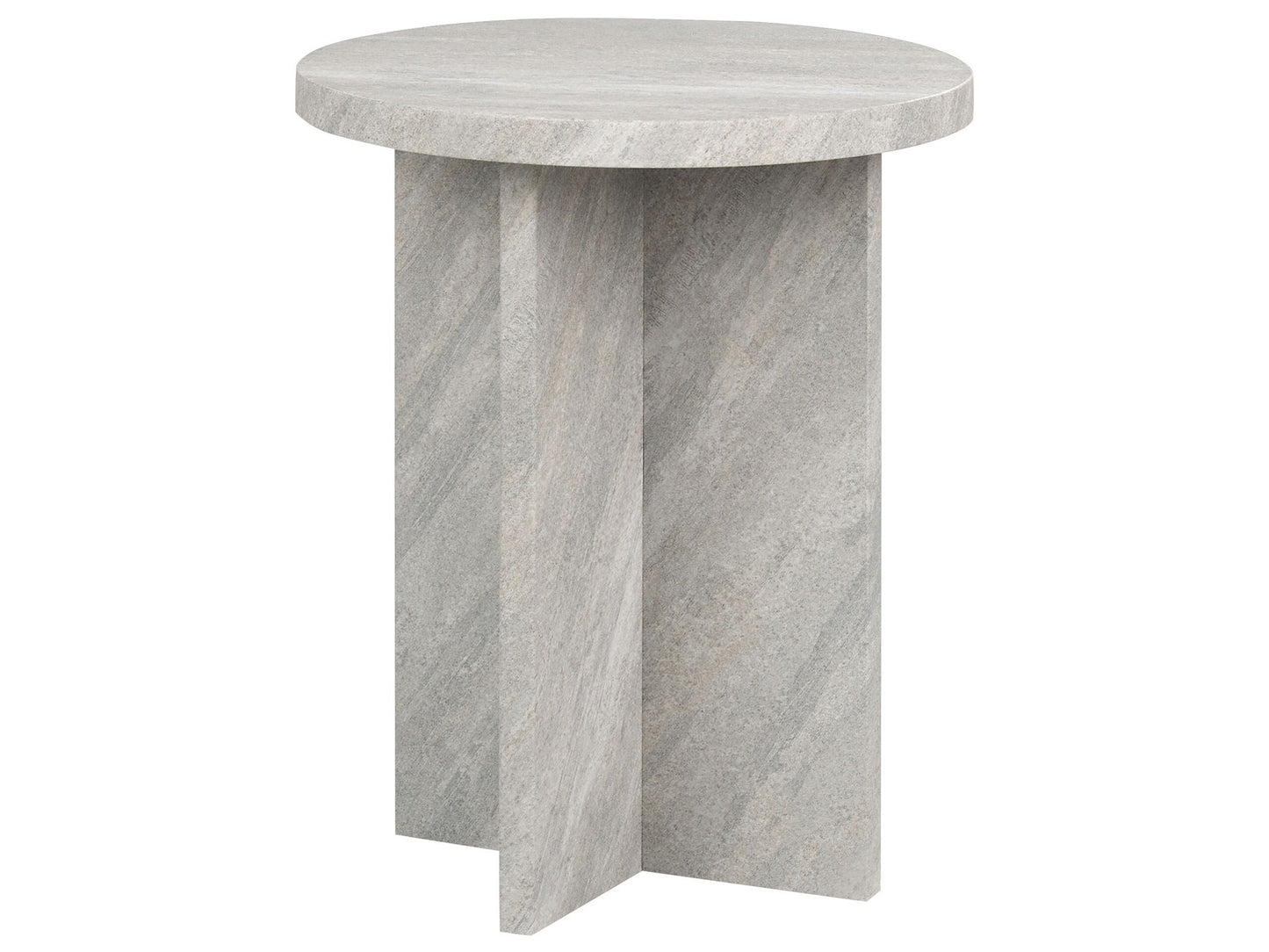 StoneLuxe Side Table Grey Effect MDF 44cm Modern Classic Design