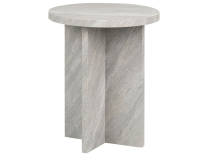 StoneLuxe Side Table Grey Effect MDF 44cm Modern Classic Design