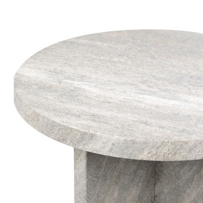 StoneLuxe Side Table Grey Effect MDF 44cm Modern Classic Design