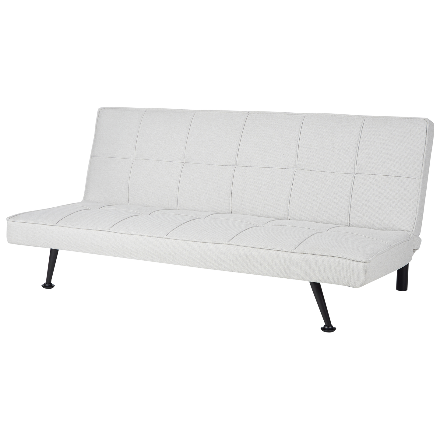 Home Fabric Sofa Bed 3-Seater Light Grey Click-Clack