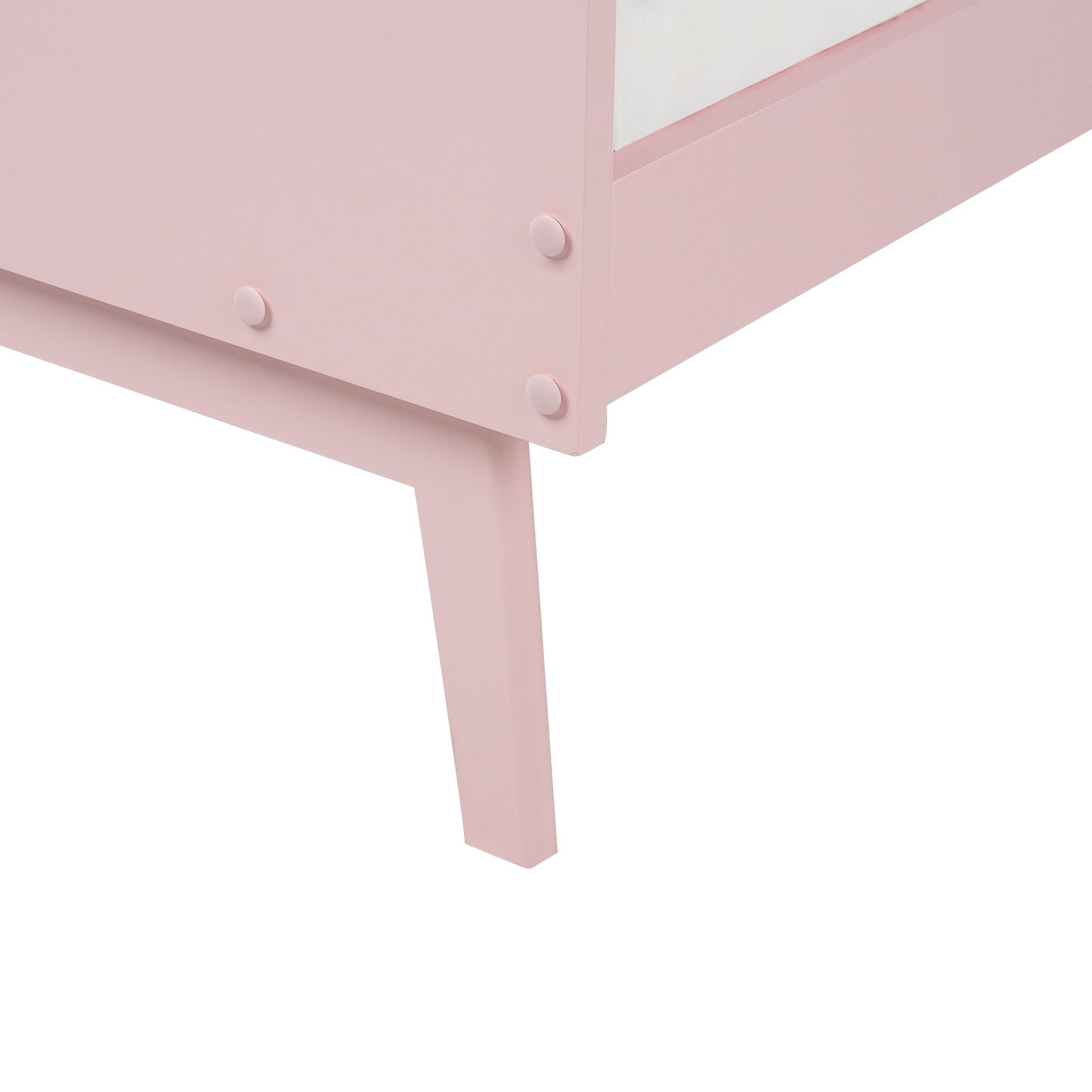 Pastel Pink Pine Wood Single Bed Frame 90 x 200cm Slatted Base Scandinavian