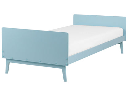 Light Blue Pine Single Bed Frame 90 x 200 Slatted
