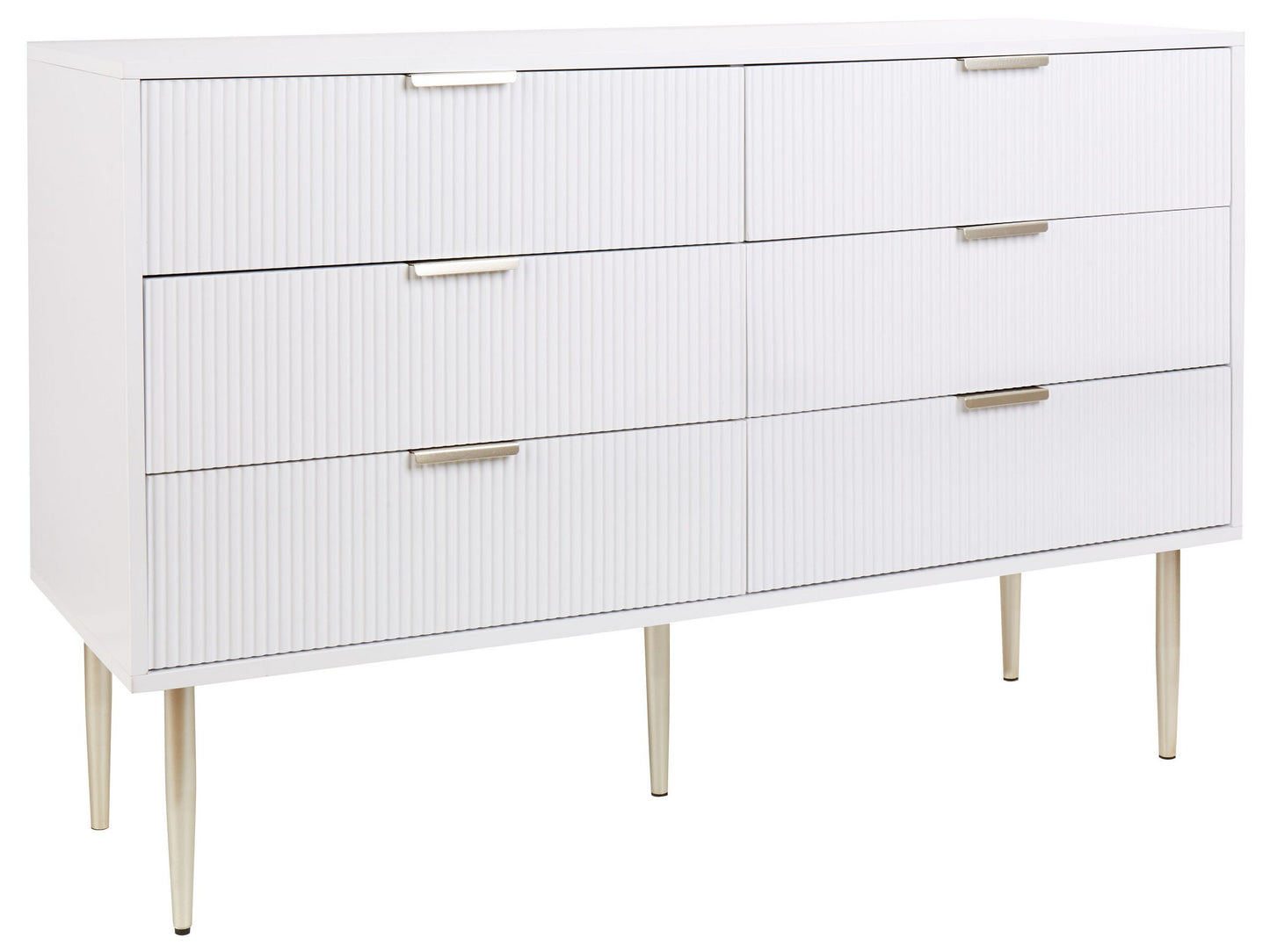 Brand Nordic White Chest Of Drawers With 6 Drawers Metal Legs Handles Scandinavian Modern Bedroom