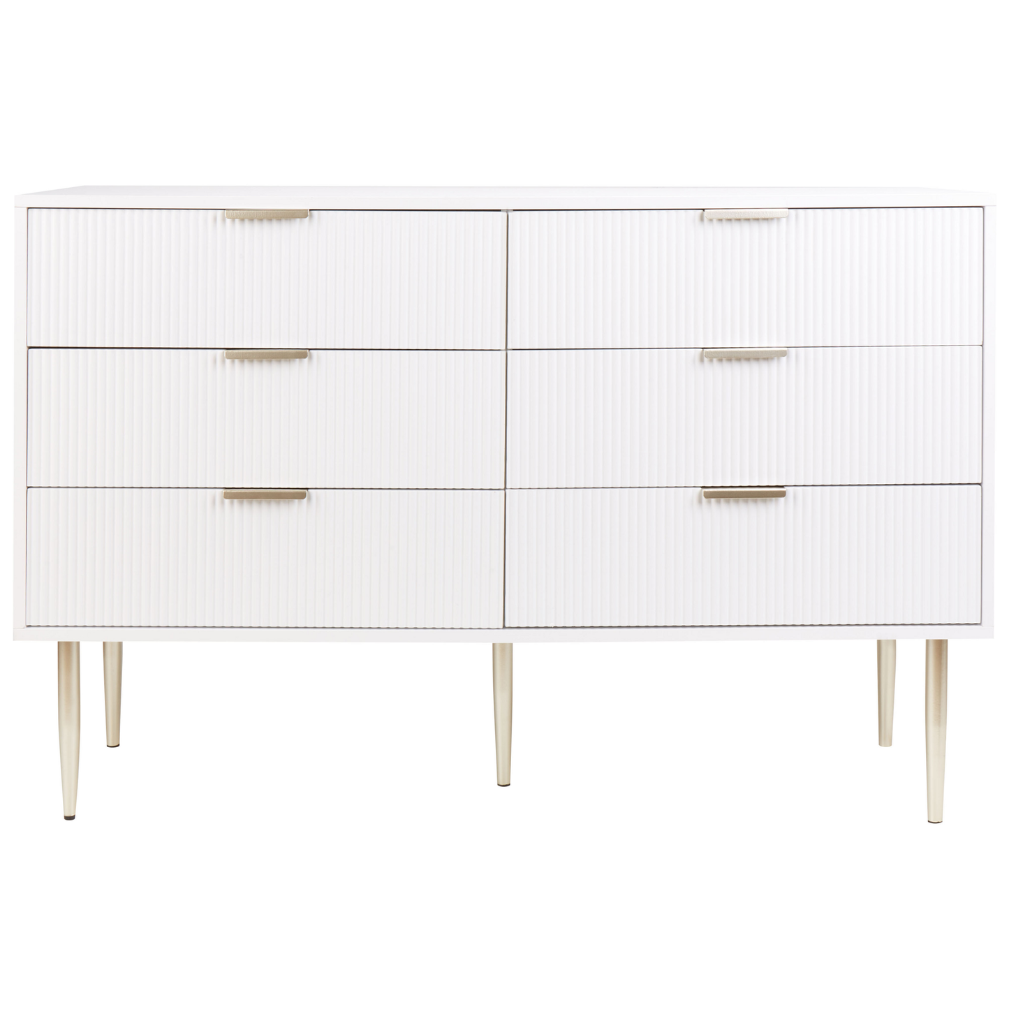 Brand Nordic White Chest Of Drawers With 6 Drawers Metal Legs Handles Scandinavian Modern Bedroom