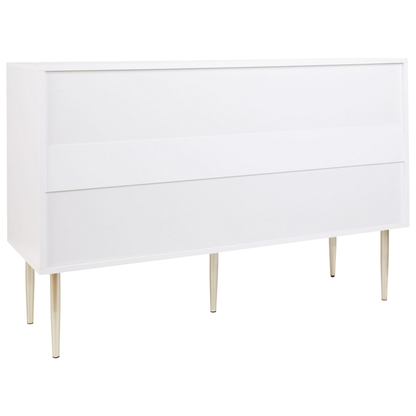 Brand Nordic White Chest Of Drawers With 6 Drawers Metal Legs Handles Scandinavian Modern Bedroom