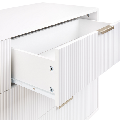 Brand Nordic White Chest Of Drawers With 6 Drawers Metal Legs Handles Scandinavian Modern Bedroom