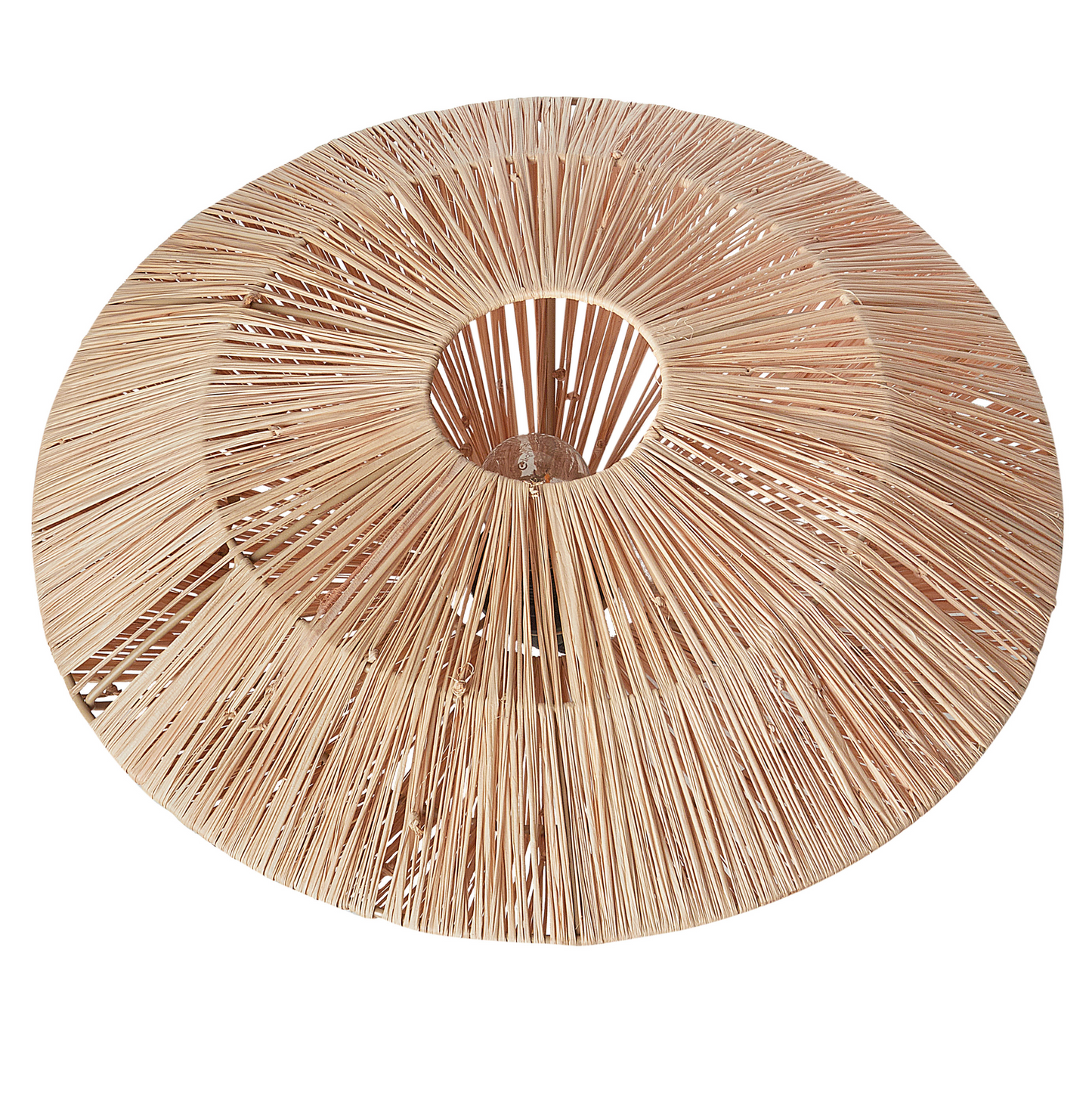 Table Lamp Natural Straw Shade Black Iron Base Bedside Light