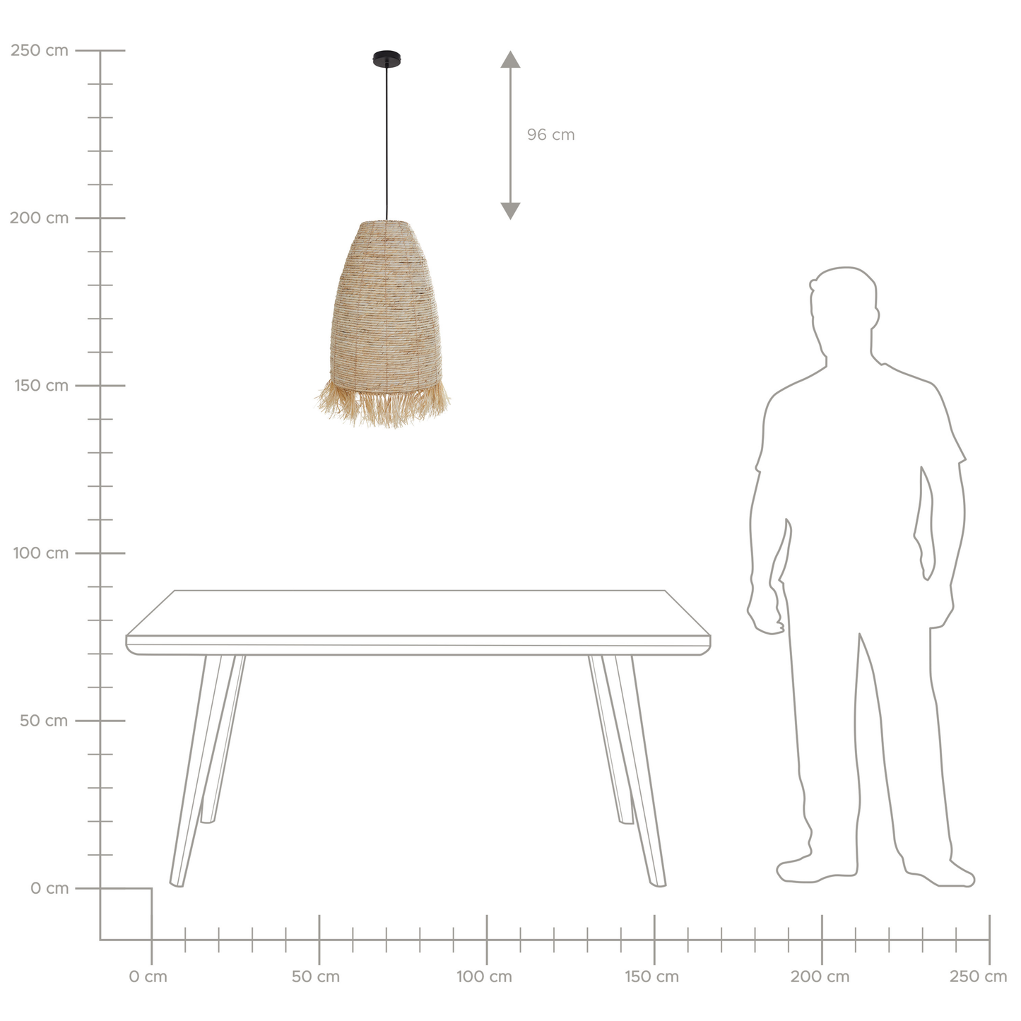 Pendant Lamp Natural Corn Husk Shade Black Iron Base