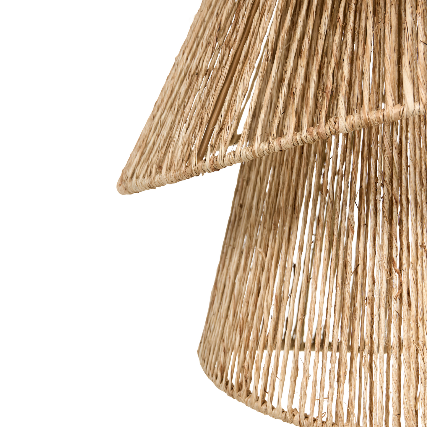Pendant Lamp Natural Jute Shade Black Iron Base Hanging Light For Living Room