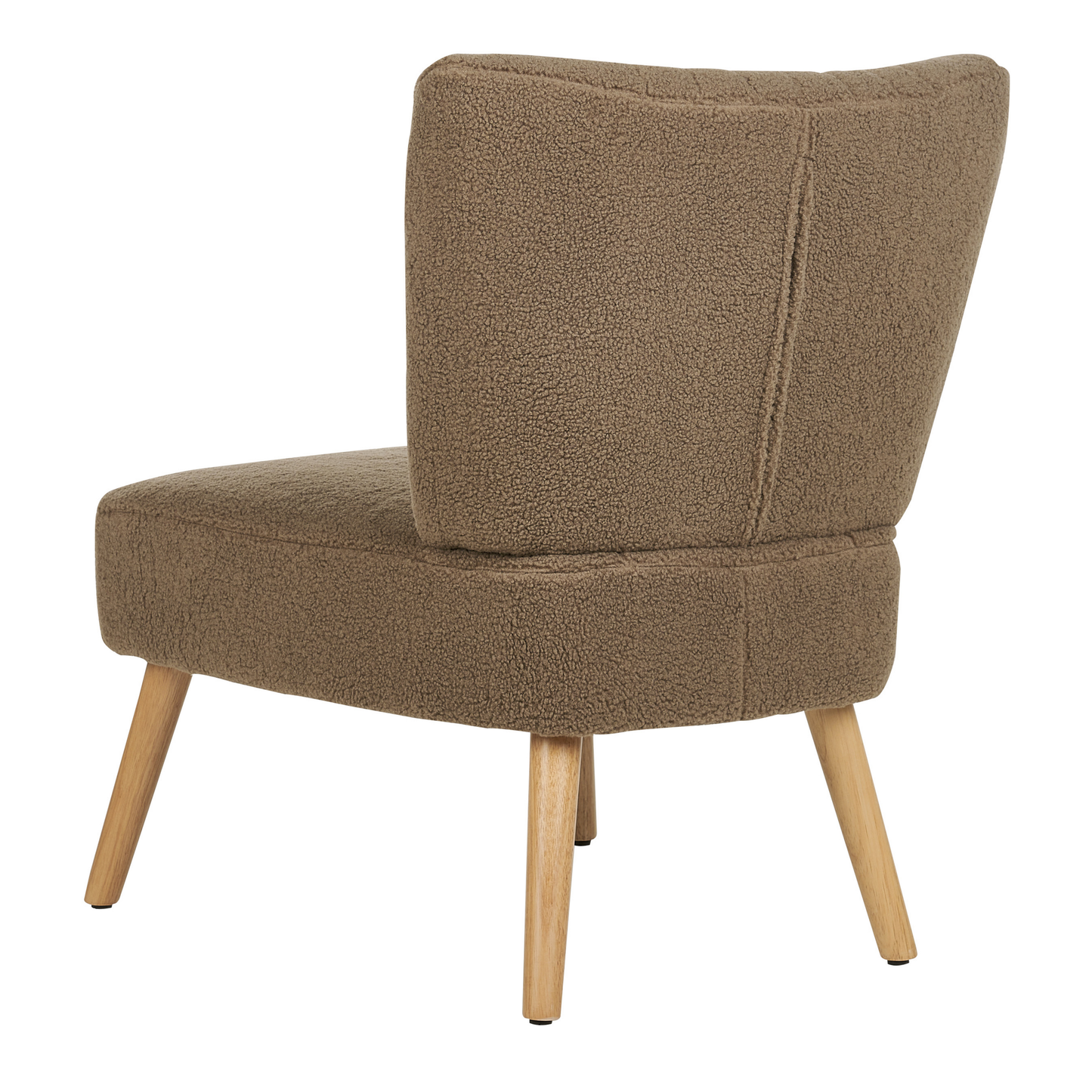 Brown Boucle Armless Armchair With Vertical Tufting Legs