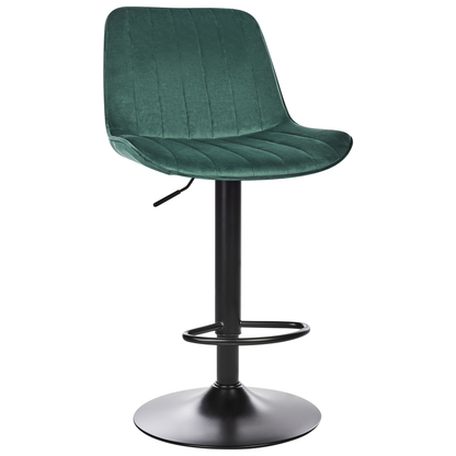 Emerald Green Bar Stools Set of 2 Armless Swivel Steel Legs