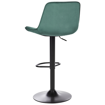 Emerald Green Bar Stools Set of 2 Armless Swivel Steel Legs