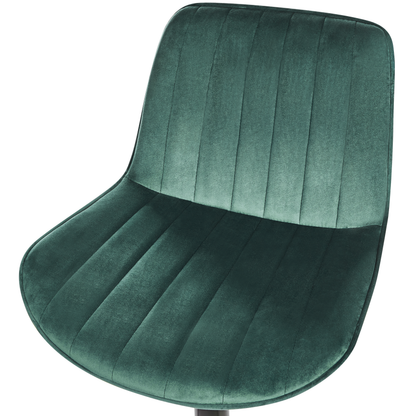 Emerald Green Bar Stools Set of 2 Armless Swivel Steel Legs