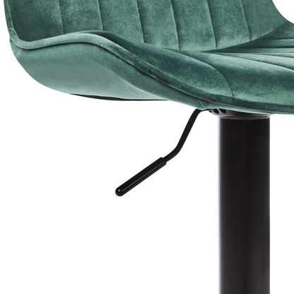 Emerald Green Bar Stools Set of 2 Armless Swivel Steel Legs