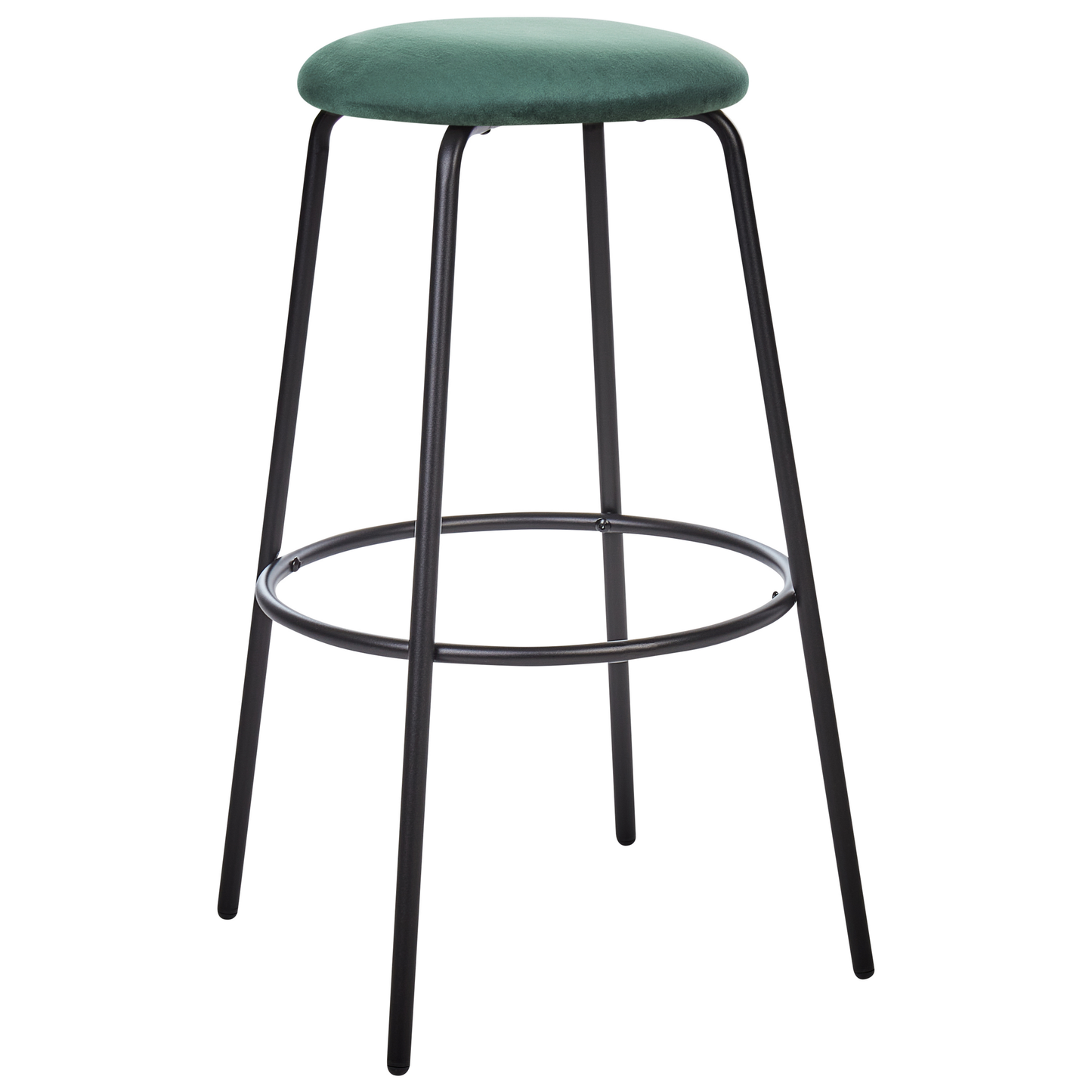 Emerald Velvet Bar Stools Set Of 2 Armless Black Steel Legs