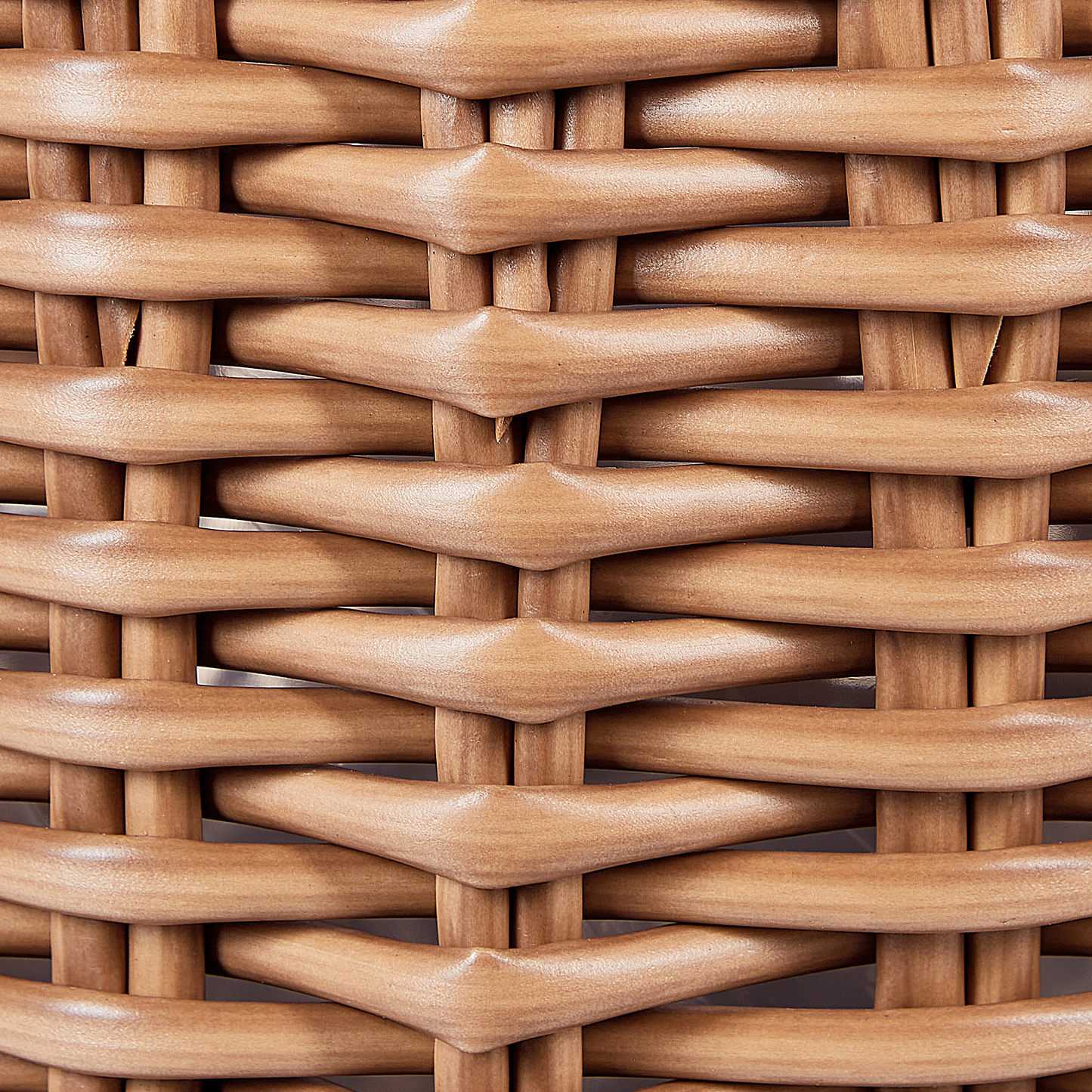 Set Of Brown PE Rattan Plant Baskets Round With Handles