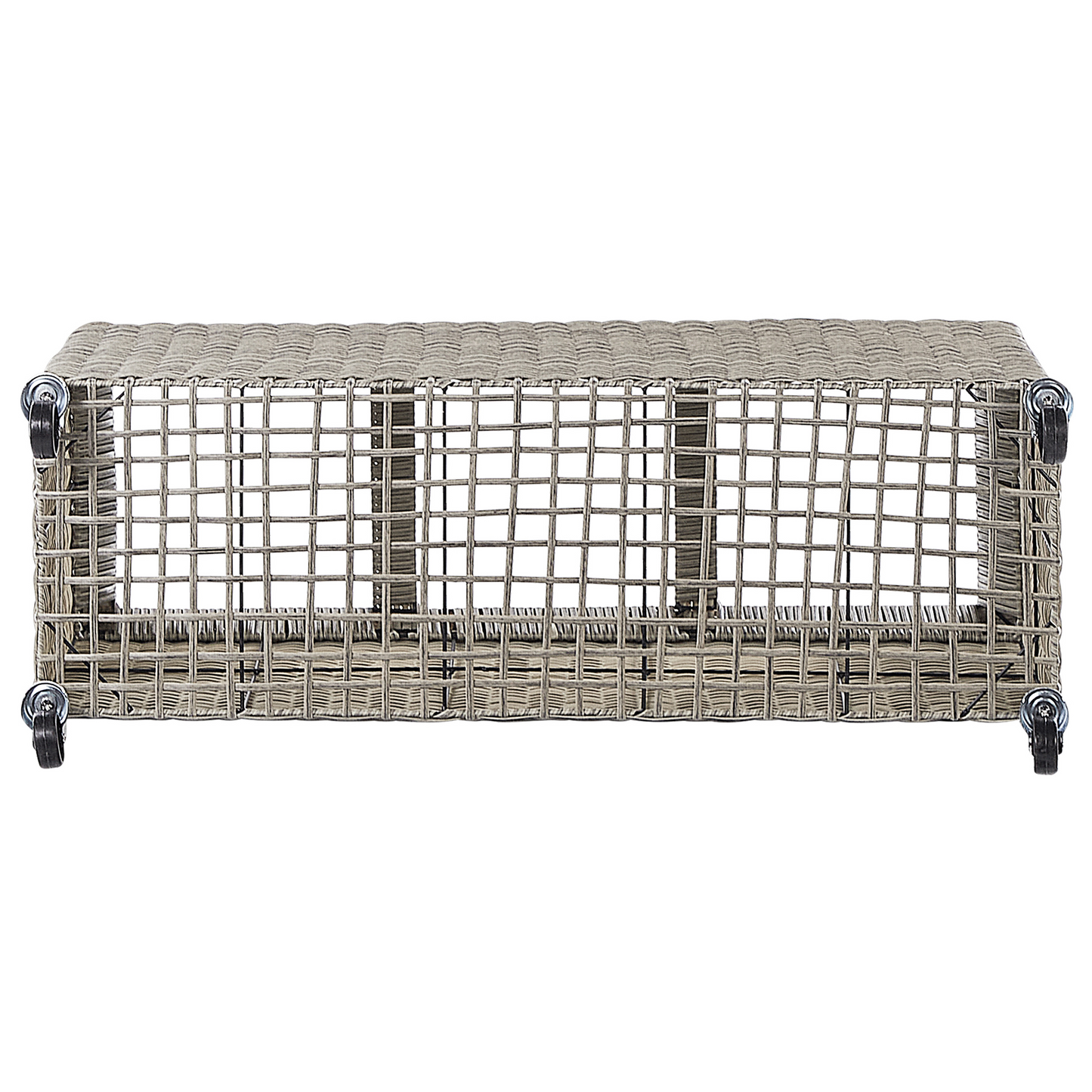 Wheeled Plant Pot Brown PE Rattan Indoor Outdoor Inserts