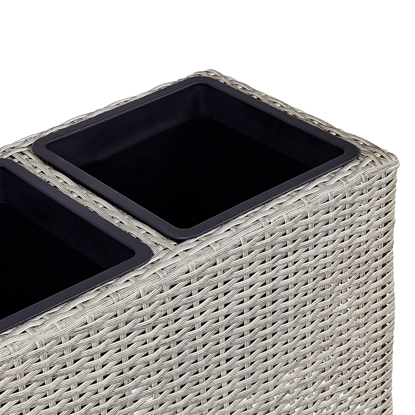 Wheeled Plant Pot Brown PE Rattan Indoor Outdoor Inserts