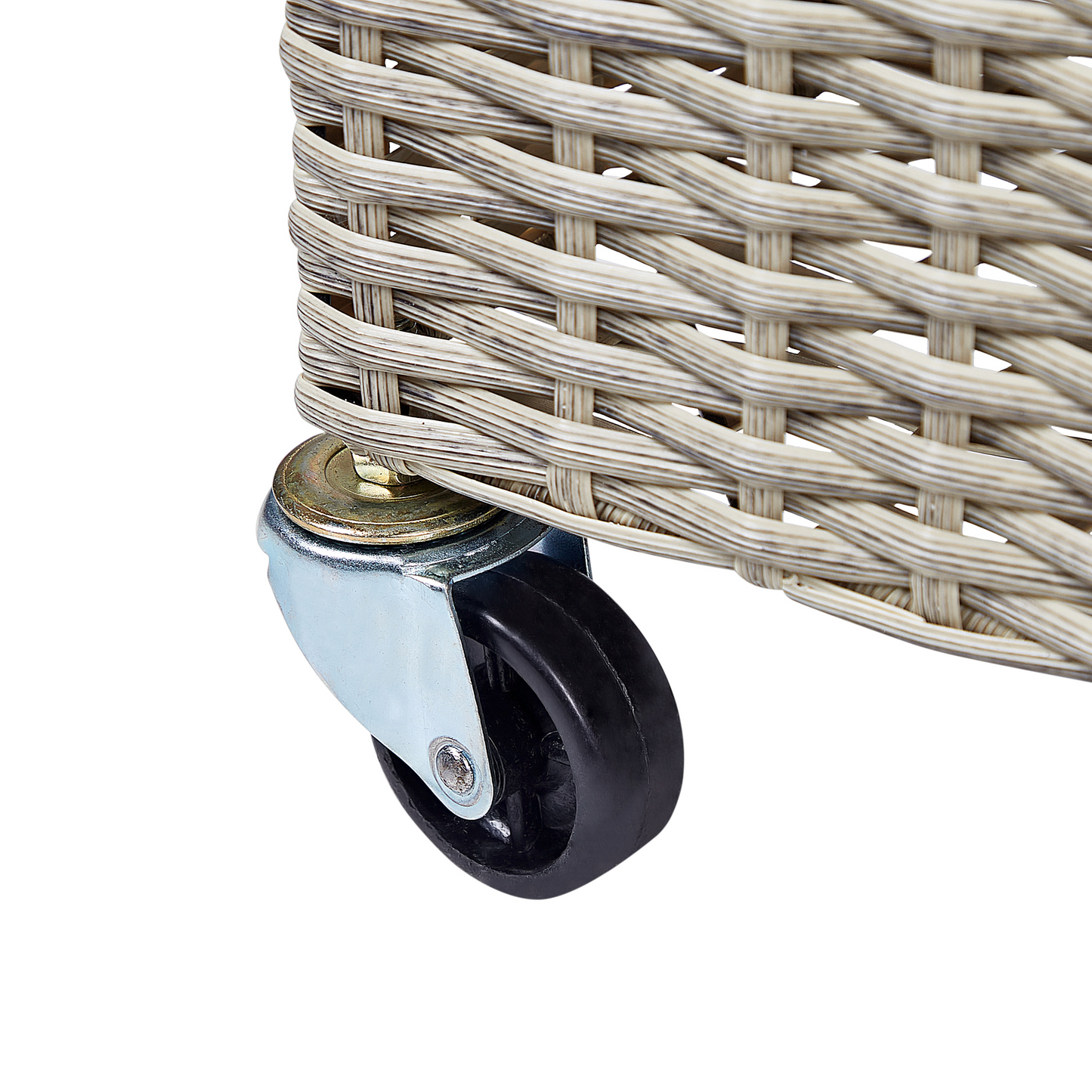 Wheeled Plant Pot Brown PE Rattan Indoor Outdoor Inserts
