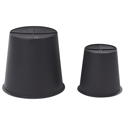 Set Of 2 Brown PE Rattan Plant Pots With Plastic Inserts Outdoor