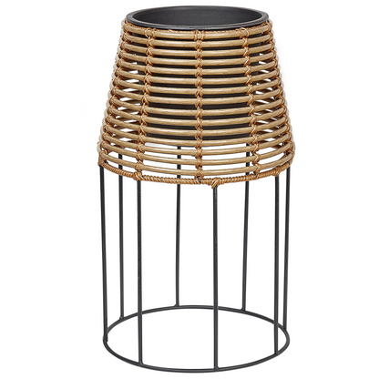 Two Piece Plant Pot Stands Brown PE Rattan Indoor Outdoor