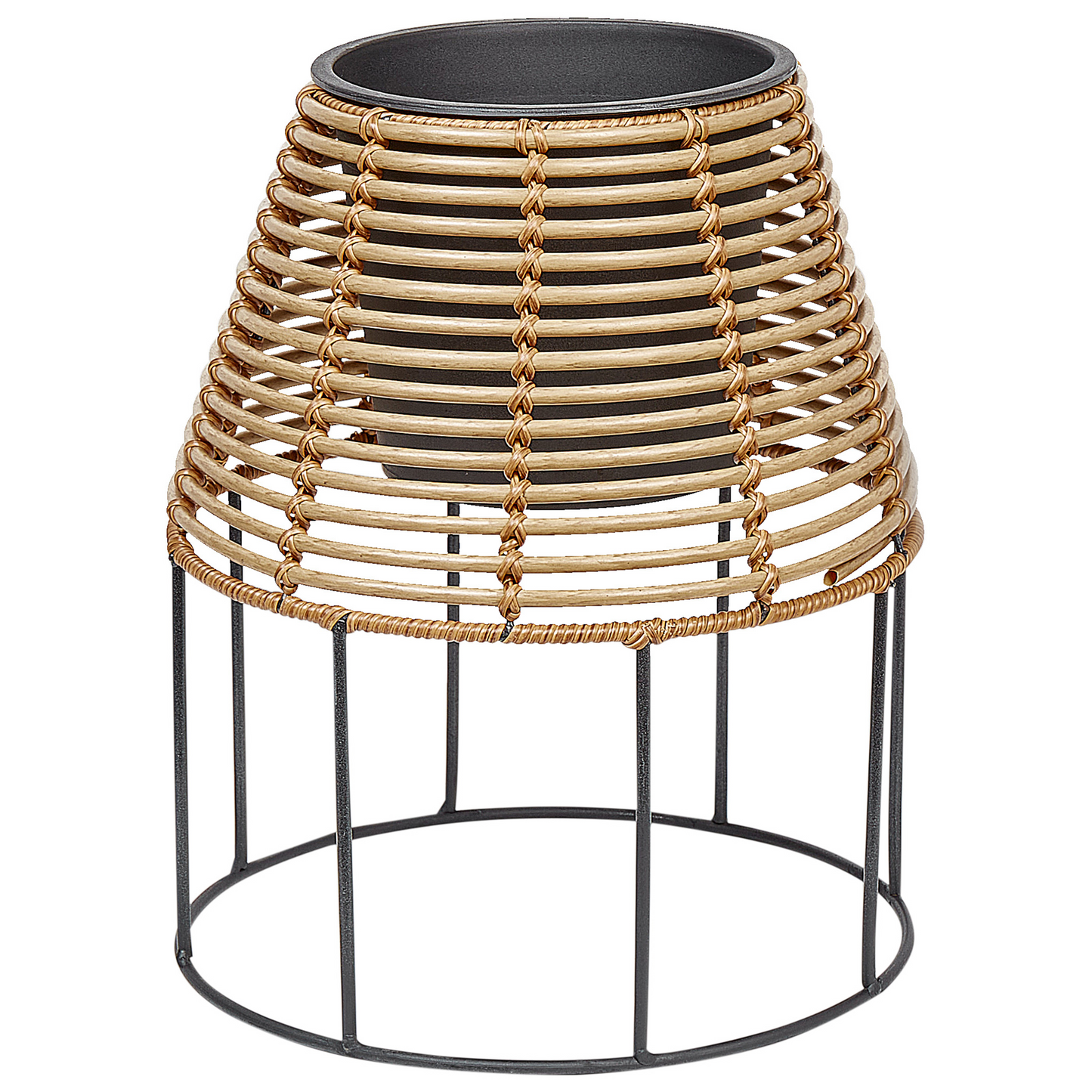 Two Piece Plant Pot Stands Brown PE Rattan Indoor Outdoor