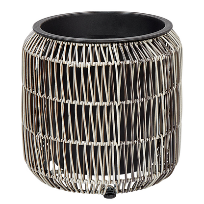 Light Brown PE Rattan Plant Pots Set 2 With Plastic Insert