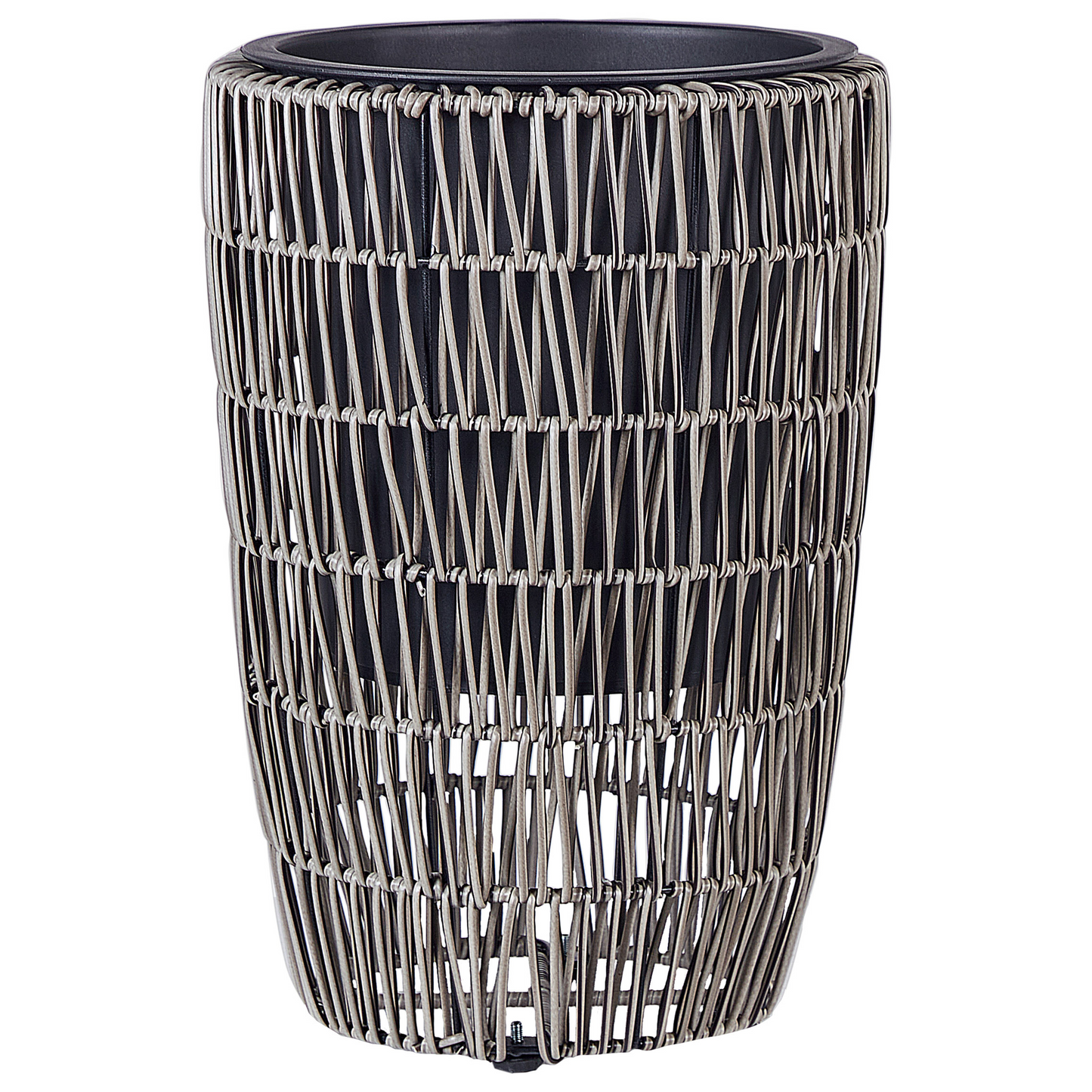Brown Two Pack PE Rattan Plant Pots With Plastic Inserts