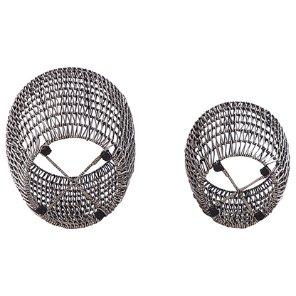 Brown Two Pack PE Rattan Plant Pots With Plastic Inserts