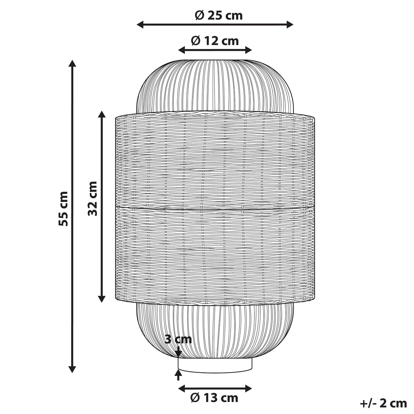 Table Lamp Natural Rattan With Black Metal Cage Shade