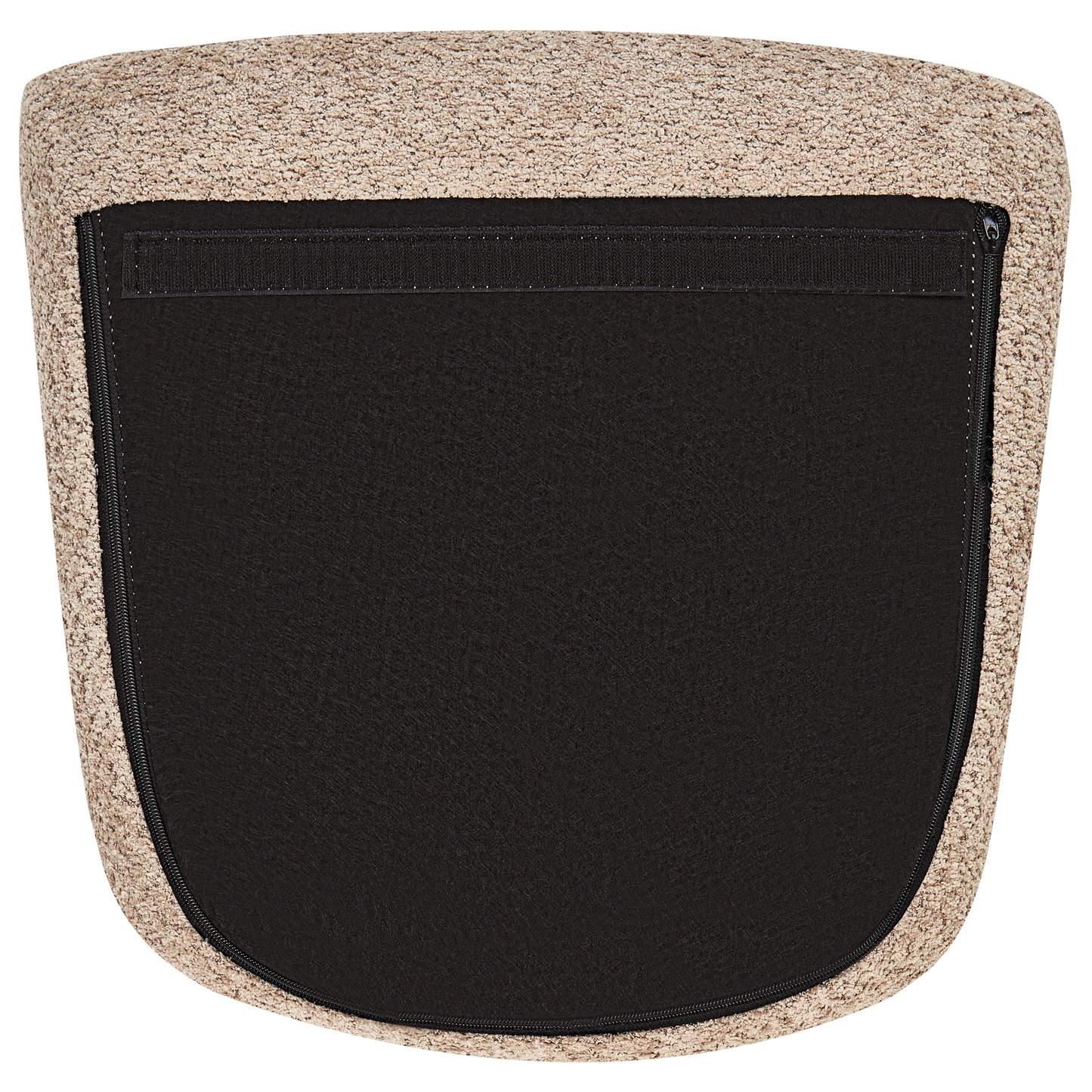 Beige Boucle Rocking Chair With Metal Legs In Retro Style