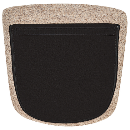 Beige Boucle Rocking Chair With Metal Legs In Retro Style