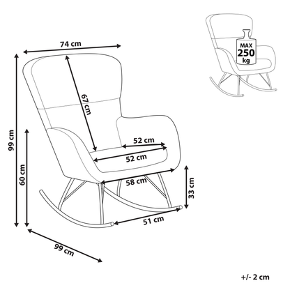 Rocking Chair Dark Green Boucl? with Metal Legs