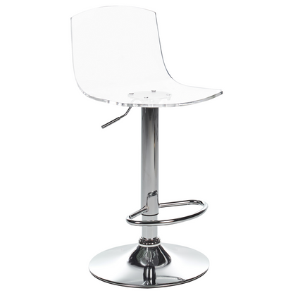 Set of 2 Transparent Acrylic Swivel Gas Lift Bar Stools