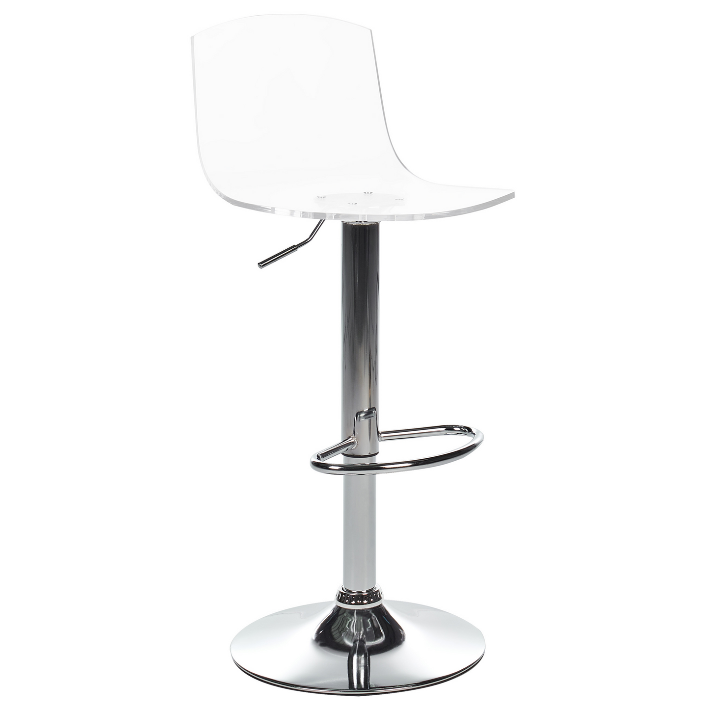 Set of 2 Transparent Acrylic Swivel Gas Lift Bar Stools