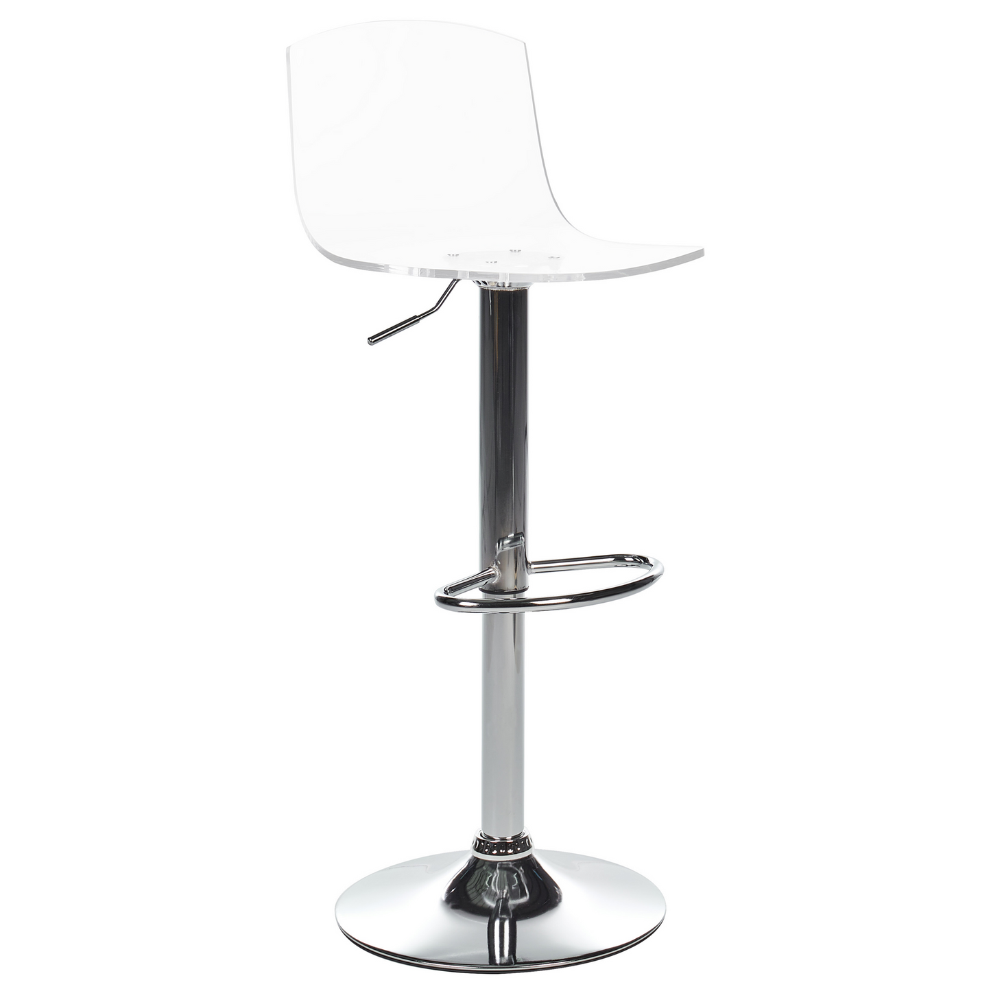 Set of 2 Transparent Acrylic Swivel Gas Lift Bar Stools