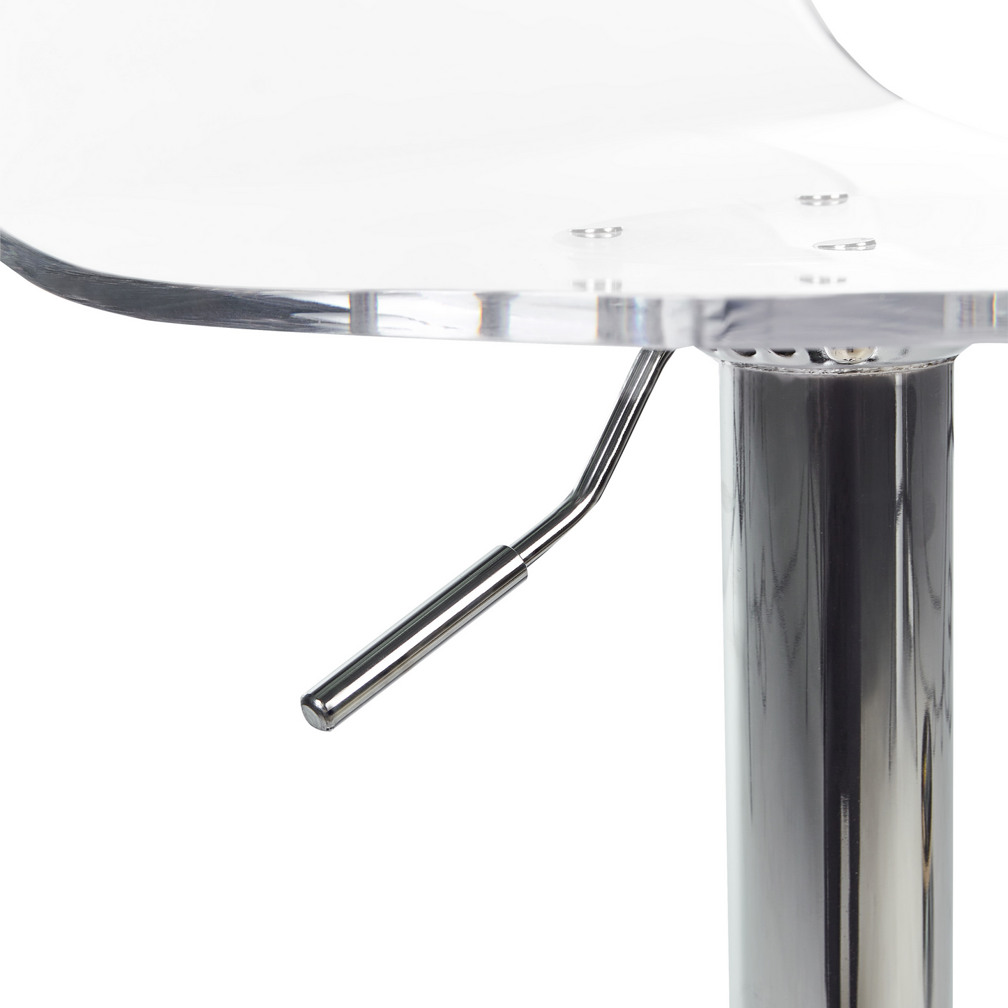 Set of 2 Transparent Acrylic Swivel Gas Lift Bar Stools