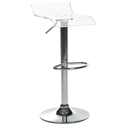 Acrylic Bar Stool Set of 2 Swivel Gas Lift Adjustable Height Modern Counter Stools