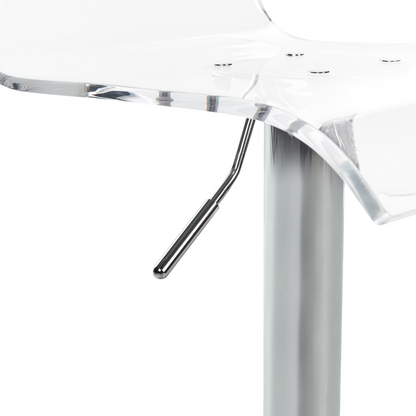 Acrylic Bar Stool Set of 2 Swivel Gas Lift Adjustable Height Modern Counter Stools