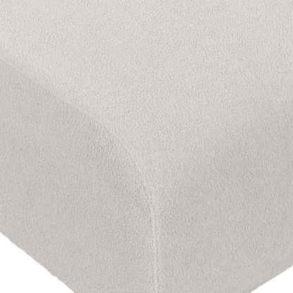 Light Grey Boucle Ottoman Footstool Minimalist