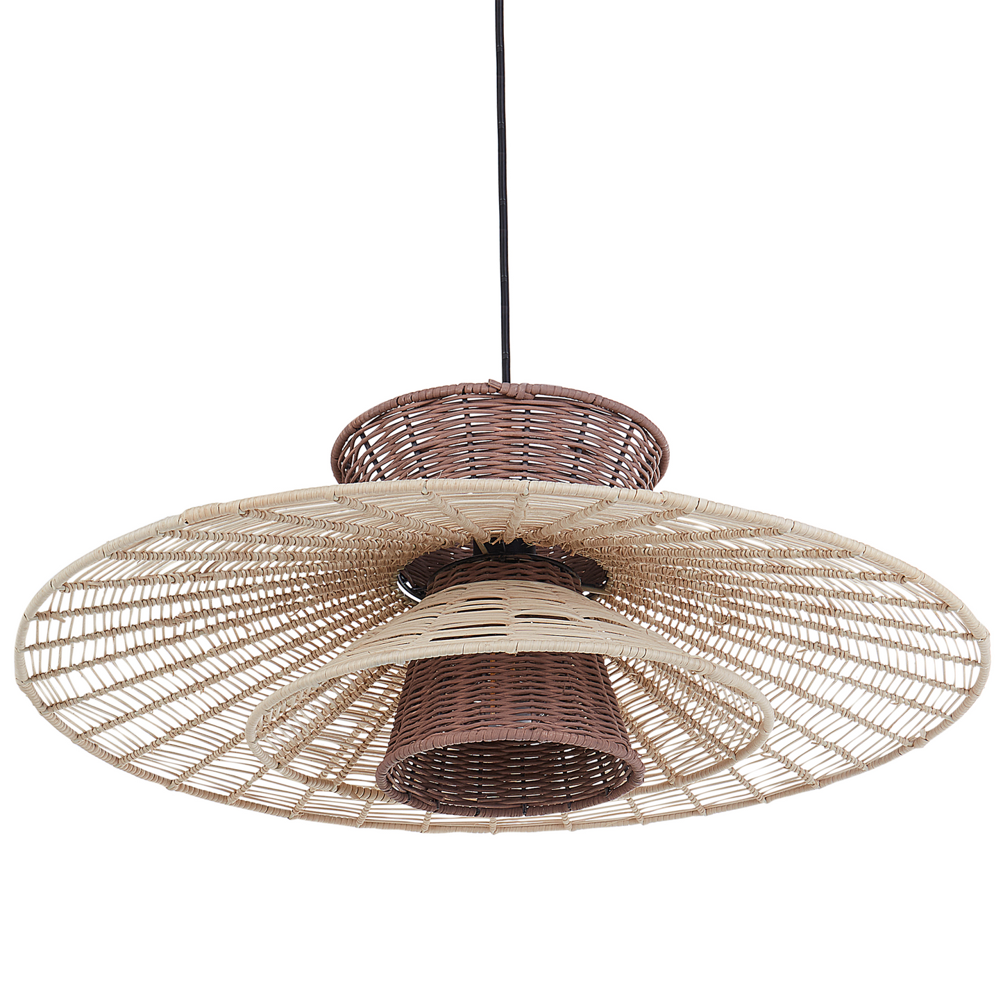 Rattan Pendant Lamp Natural Brown Beige Boho Style