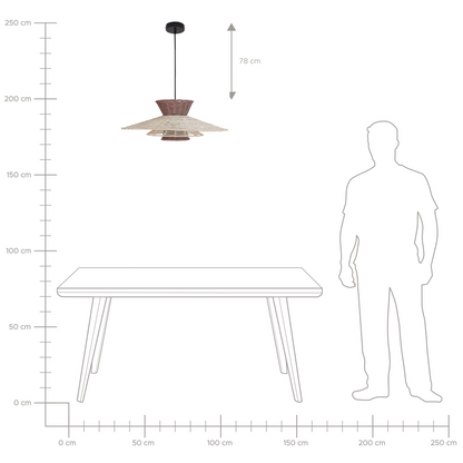 Rattan Pendant Lamp Natural Brown Beige Boho Style