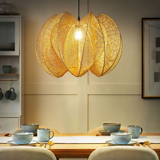 Boho Natural Paper Rope Pendant Lamp