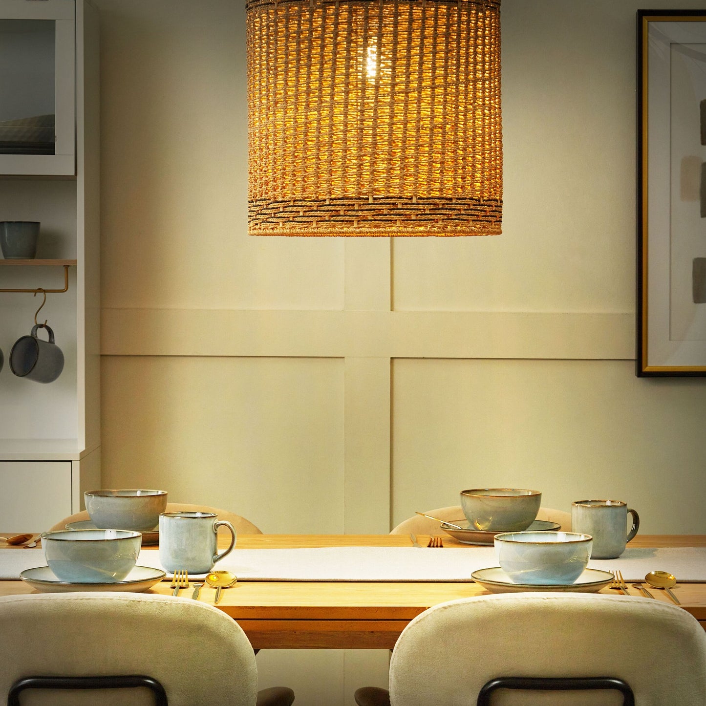 Pendant Lamp Natural Paper Rope Shade Hanging Light