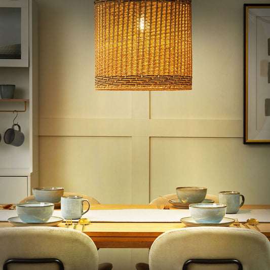 Pendant Lamp Natural Paper Rope Shade Hanging Light